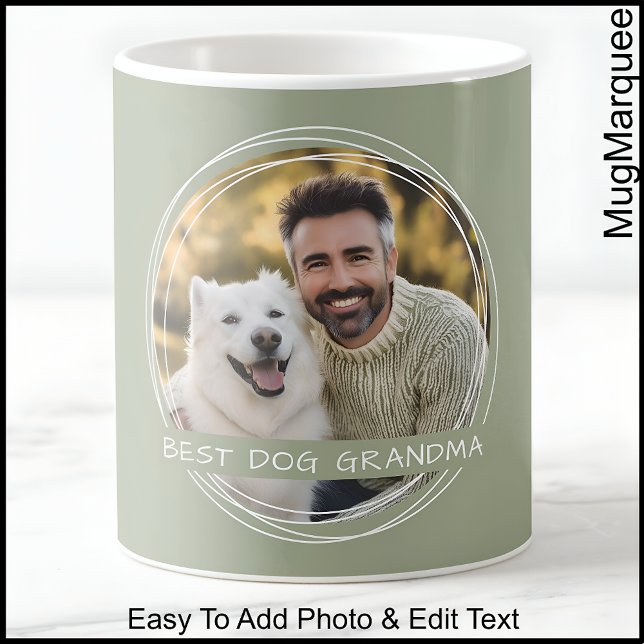 Mall Foto Meddelande Minne Mormor Grön C22 Kaffemugg (Skapare uppladdad)