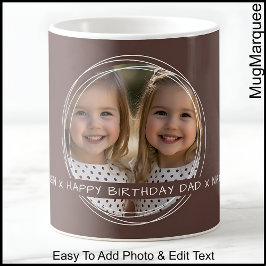 Mall Foto Meddelande Minne Pappa Brun C33 Kaffemugg