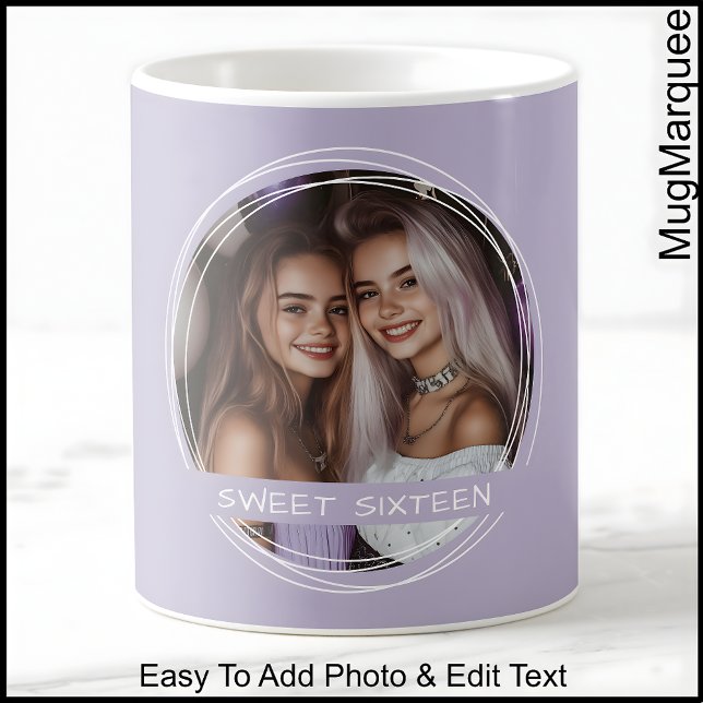 Mall Foto Meddelande Minne Sexton Lila C123 Kaffemugg (Skapare uppladdad)