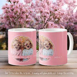 Mall Foto Meddelande Minnessak Tvillingar Rosa C51 Kaffemugg