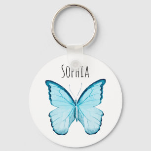 Mall Keychain för namn för blåttfjärilspersonl Nyckelring
