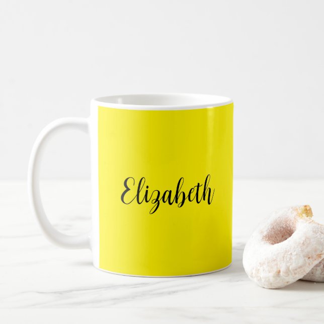 Mall Lägg till Gulten Namn Bright Kaffemugg (Med munk)