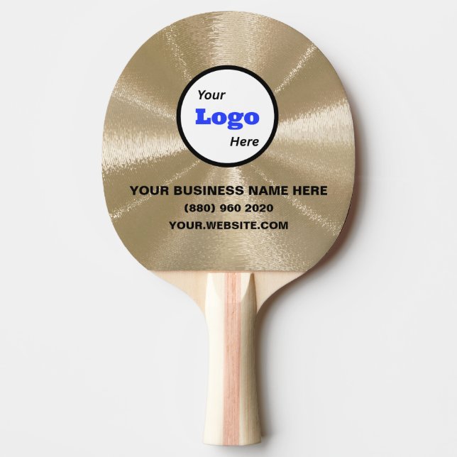 Mall Logotyp Affärspaddel Mall Guld Pingisracket (Framsidan)