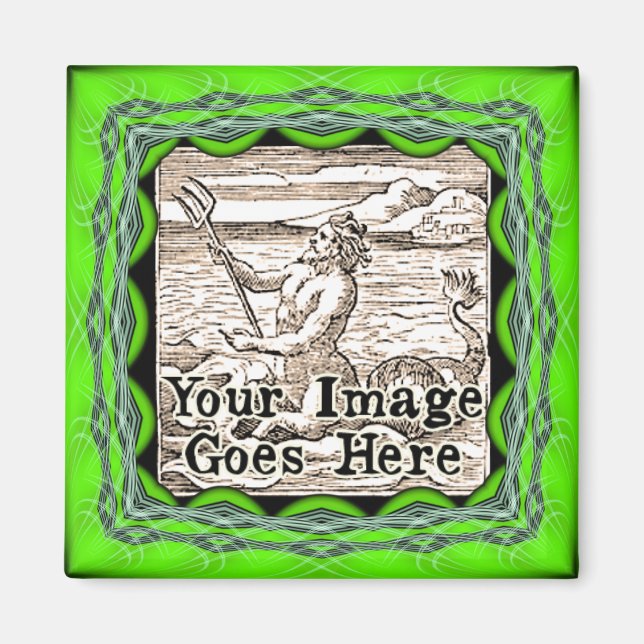 Mall Magnet för mallen Lime Green Ornate Fantasy R (Framsidan)