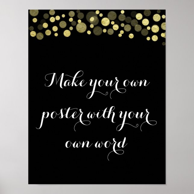 Mall med guld-design gör din egen Poster (Framsidan)