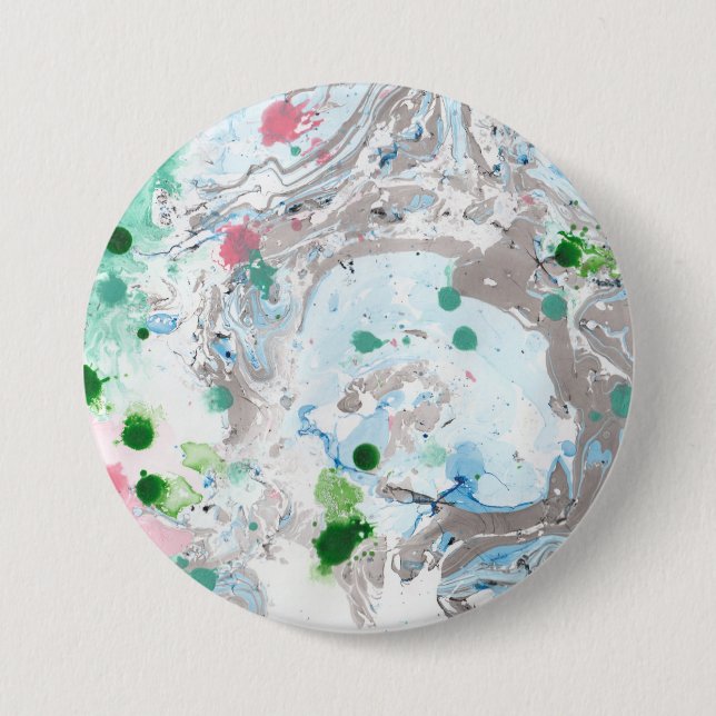 Mall Modern Abstrakt Marble Rosa Blue Knapp (Framsida)