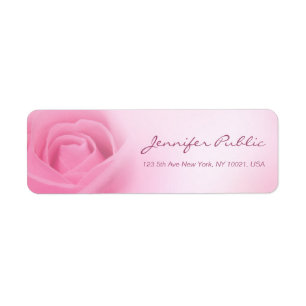 Mall Modern Rosa Ros Handskriven Skrift Returadress Etikett