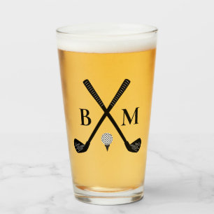 Mall Monogram Initial Golfklubb Pappa Öl Glaskopp