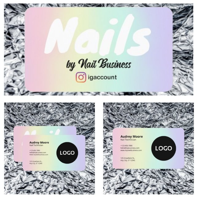 Mall Nail-tekniker Visitkort (Template Nail Technician Business Card
)