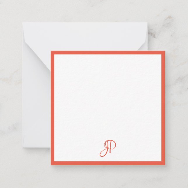 Mall Red Orange White Calligraphed Monogram (Framsida)