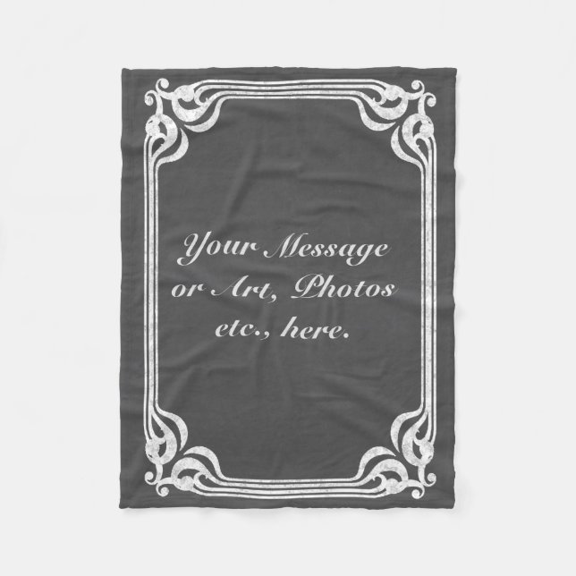 Mall - svart tavlabakgrund med gränsen fleecefilt (Framsidan)