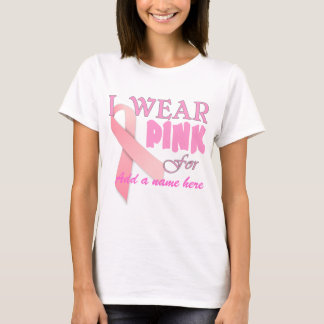 Mall T för band för bröstcancermedvetenhet rosa T Shirt