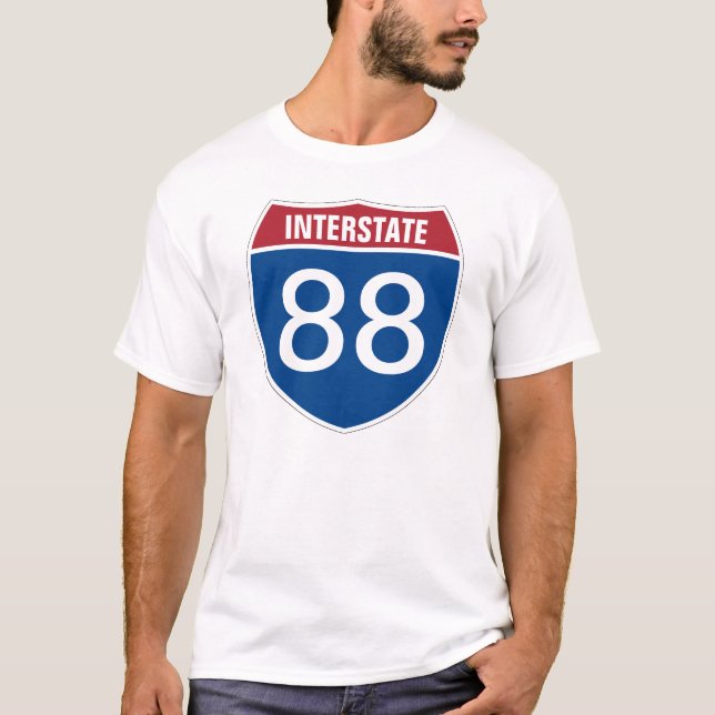 Mall text INTERSTATE ONE- eller TVÅ-DIGIT-NUMMER T Shirt (Framsida)