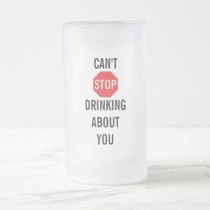 Mall-textdesign kan inte STOPPA DRINKNING OM DIG Frostat Ölglas