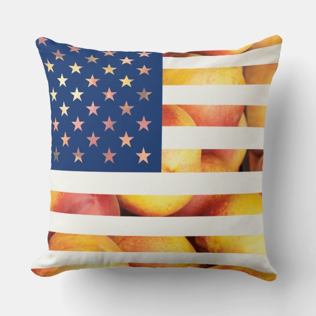 Mall USA Nectarine Flagga Kudde (Framsida)