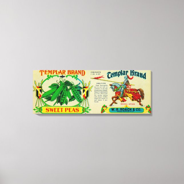 Mallar ärtetikettGrand Rapids, MI Canvastryck (Framsida)