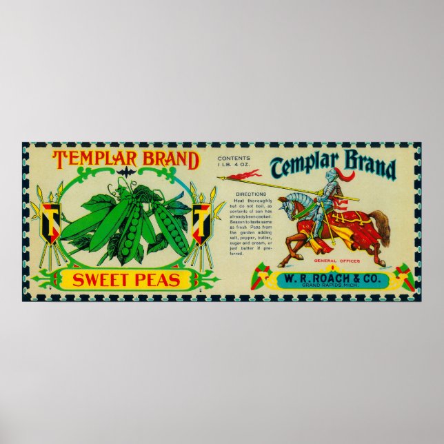 Mallar ärtetikettGrand Rapids, MI Poster (Framsidan)