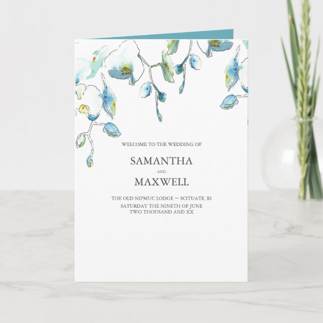 Mallar för Bröllopsprogrammet blommigt (Framsida)