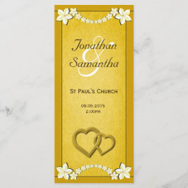 Mallar för Bröllopsprogrammet Rustic Guld Blommigt