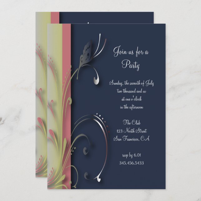 Mallar för fjärilsfest i naturen | Gör-det-själv-t (Fram/baksida)