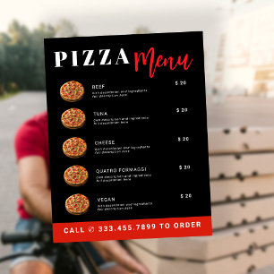 Mallar för pizza leverans kampanjmeny flygblad