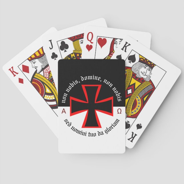 Mallar Knight Alpha-Omega Non Nobis Domine Casinokort (Baksidan)