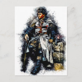 Mallar Knight / crusader / Watercolor Art Vykort