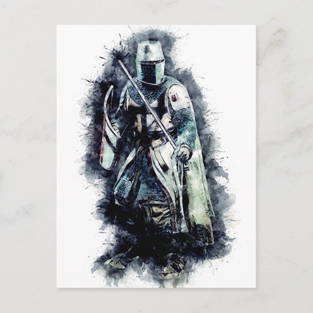 Mallar Knight Den heroiska krigaren Vykort (Framsida)