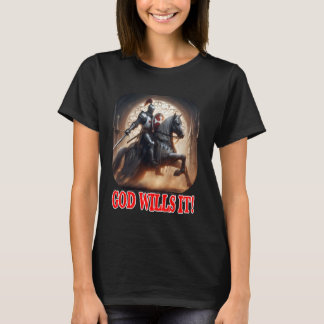 Mallar Knight Gud Wills på Horse Crusader i A T Shirt
