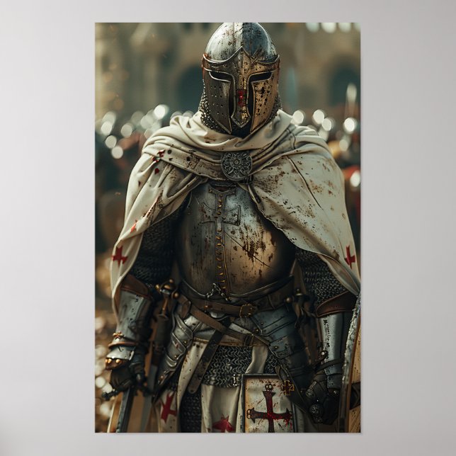 Mallar Knight i Fierce Battle - Mitten Ages Pos Poster (Framsidan)