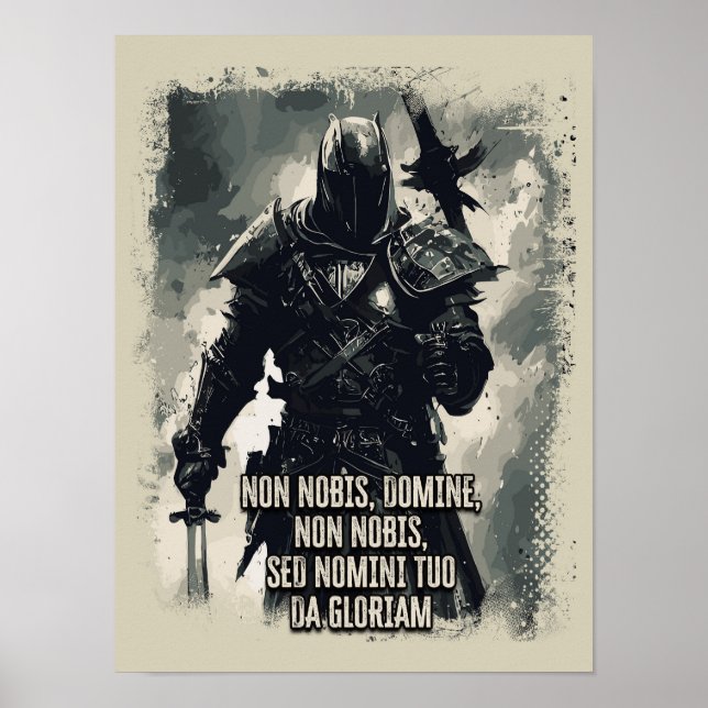 Mallar Knight Motto, korsordercitatet Poster (Framsidan)