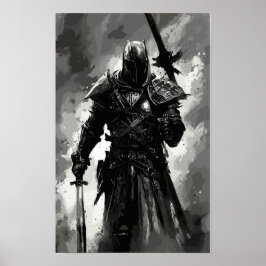 Mallar Knight The crusader/abstrakt warrien Poster