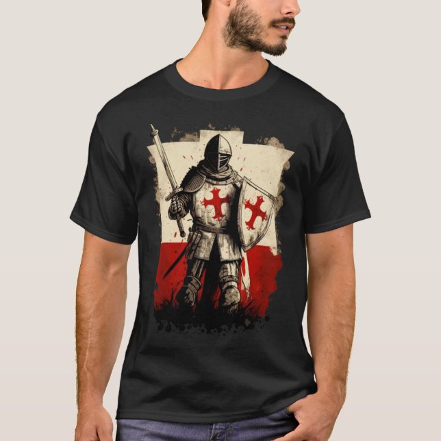 Mallar Kor Mallar Knight Christians T Shirt (Framsida)