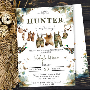 Mallard Anduckjakt Jägare Kläder Baby Shower Inbjudningar