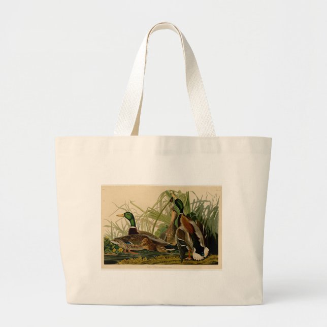 Mallard Anka Audubon Bird Painting Jumbo Tygkasse (Framsidan)