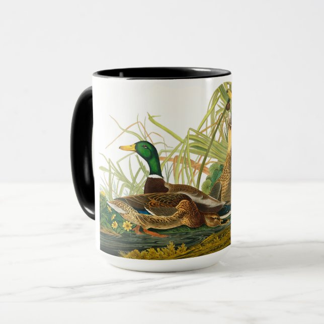 Mallard Anka av John James Audubon Mugg (Framsida vänster)