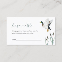 Mallard Anka Baby Shower Diaper Raffle Card Visitkort