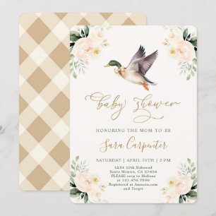 Mallard Anka Baby Shower Inbjudningar