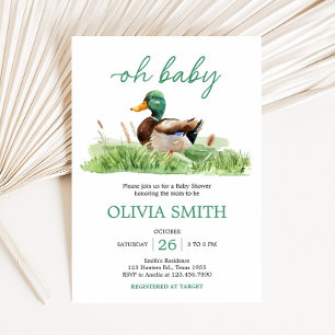 Mallard Anka Baby Shower Inbjudningar