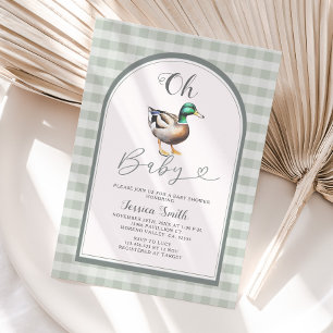 Mallard Anka Baby Shower Inbjudningar