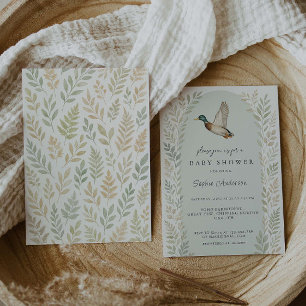 Mallard Anka Baby Shower Inbjudningar