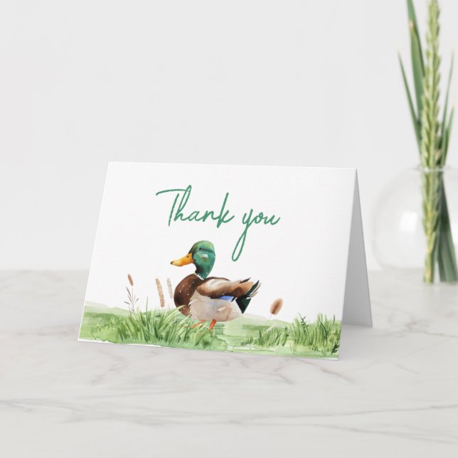 Mallard Anka Baby Shower Tack Kort (Framsida)