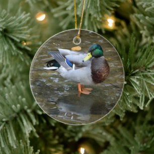 Mallard Anka (Bäck) Julgransprydnad Keramik