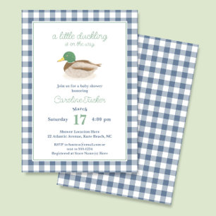 Mallard Anka Blue Play Hunting Baby Shower Inbjudningar
