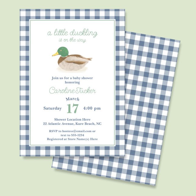 Mallard Anka Blue Play Hunting Baby Shower Inbjudningar (Skapare uppladdad)