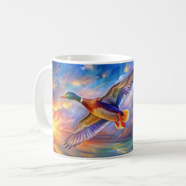 Mallard Anka Ceramic Mugg för Bird Älskare (Framsida vänster)
