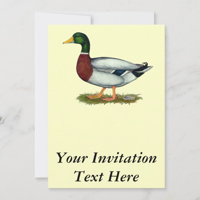 Mallard Anka Drake Inbjudningar (Framsida)