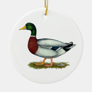 Mallard Anka Drake Julgransprydnad Keramik