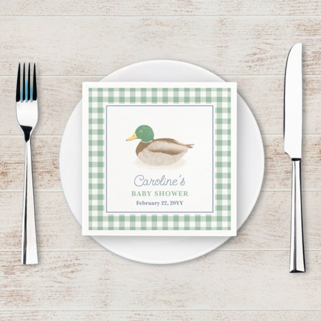 Mallard Anka Duckling Land Hunting Baby Shower Pappersservett (Skapare uppladdad)