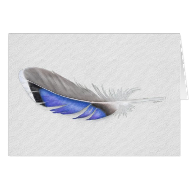 Mallard Anka Feather Watercolor Hälsningskort (Framsidan Horizontal)